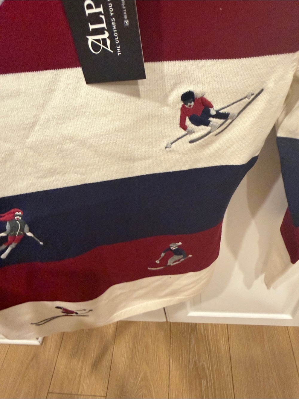 Alp N Rock Navy, Red & Cream Ski-Motif Turtleneck Sweater - Picture 5 of 6